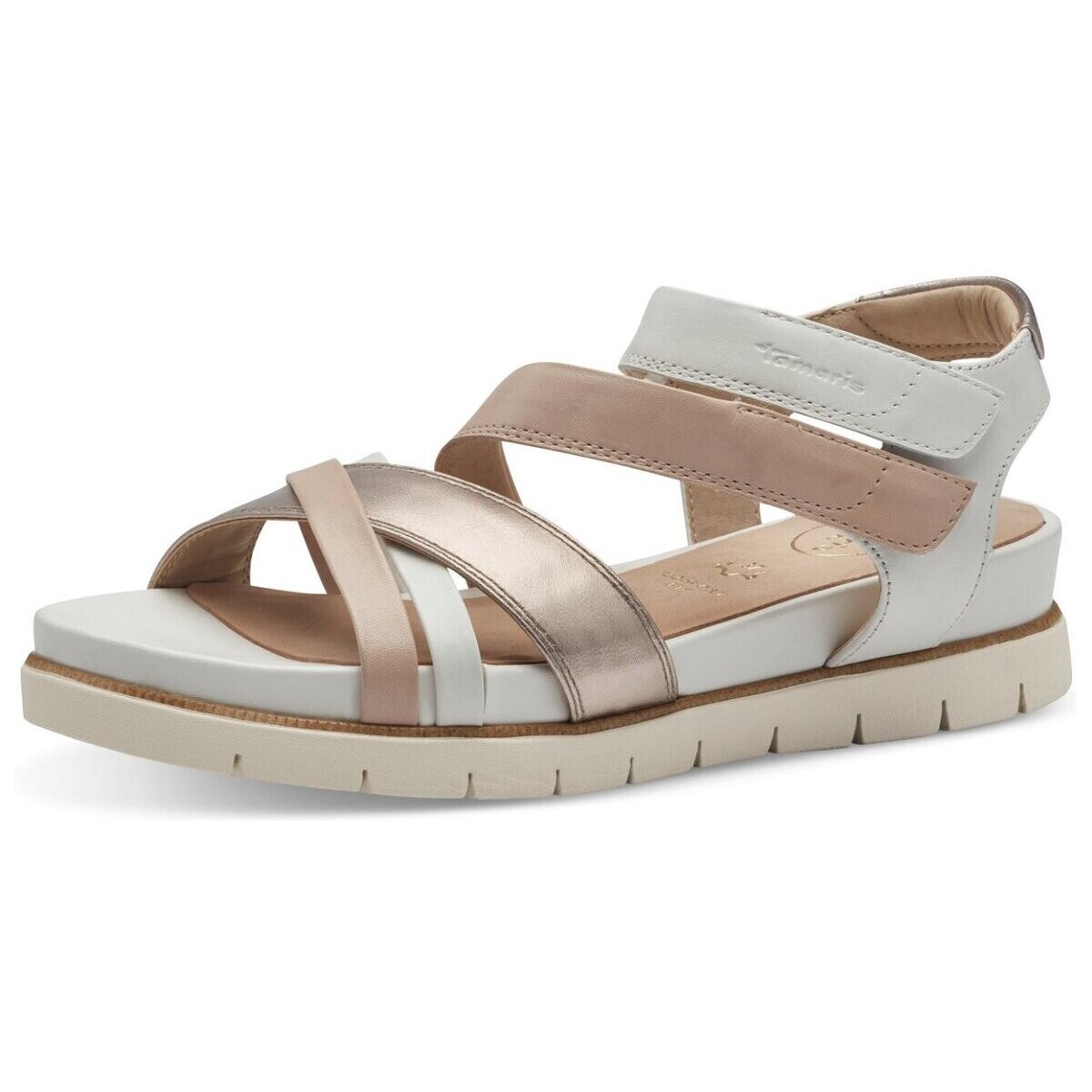 Ženski usnjeni sandali Tamaris Wide Fit v barvi Rose Comb