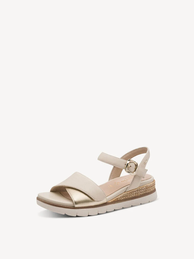 Ženski usnjeni sandali Tamaris Wide Fit (Bež) - slika 4